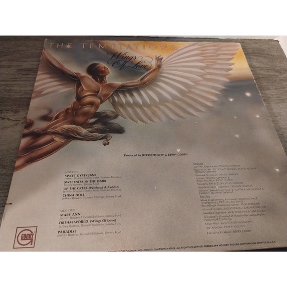 The TEMPTATIONS "Wings Of Love" Vinyl LP - Gordy Records G6-971S1 1976 - Picture 7 of 7